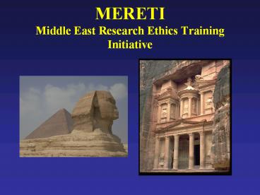 MERETI Middle East Research Ethics Training Initiative