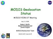 MODIS Geolocation Status