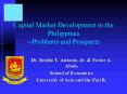 Capital Market Development in the Philippines Problems and Prospects PowerPoint PPT Presentation
