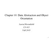 Chapter 10: Data Abstraction and Object Orientation
