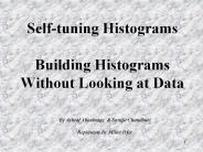 Self-tuning Histograms Building Histograms Without Looking at Data