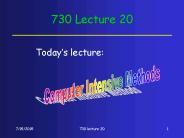 730 Lecture 20