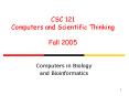 Computers in Biology PowerPoint PPT Presentation