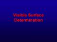 Visible Surface Determination PowerPoint PPT Presentation