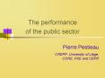 The performance of the public sector PowerPoint PPT Presentation