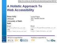 A Holistic Approach To Web Accessibility