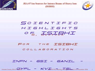 Scientific highlights of ISIBHI