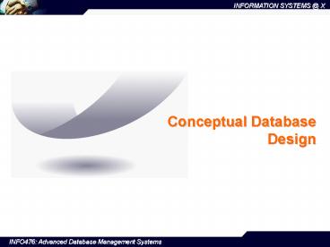 Conceptual Database Design