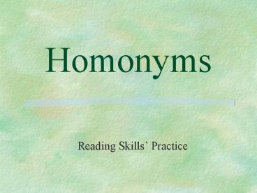 Homonyms