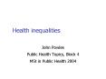Health inequalities PowerPoint PPT Presentation