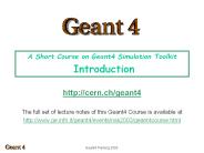 A Short Course on Geant4 Simulation Toolkit  Introduction