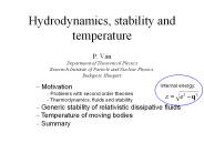 Hydrodynamics, stability and temperature