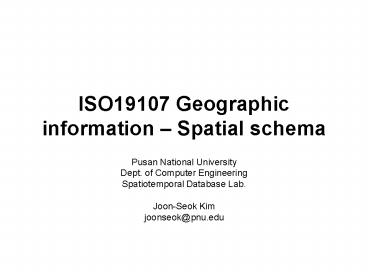 ISO19107 Geographic information 
