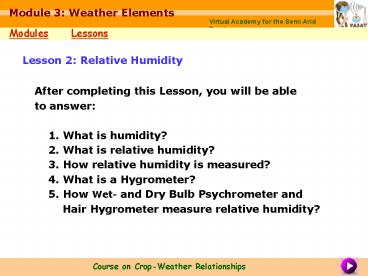 Crop Weather Relationships