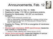 Announcements, Feb' 12