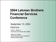 2004 Lehman Brothers Financial Services Conference