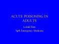 ACUTE POISONING IN ADULTS PowerPoint PPT Presentation