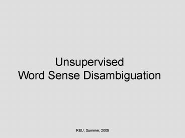 Word Sense Disambiguation