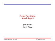 Proton Plan Status March Report