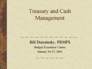 Treasury and Cash Management