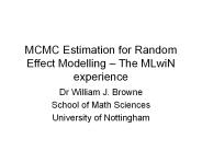 MCMC Estimation for Random Effect Modelling 
