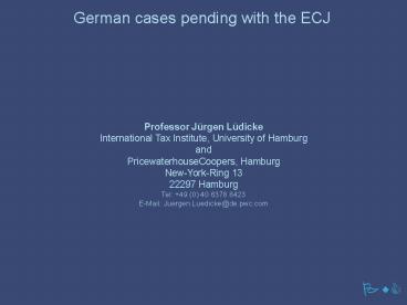 German cases pending with the ECJ