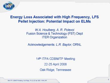 14th ITPA CDBMTP Meeting