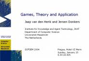 Games, Theory and Application