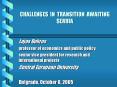 CHALLENGES IN TRANSITION AWAITING SERBIA PowerPoint PPT Presentation