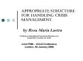 Appropriate structure for handling crisis management by Rosa Mara Lastra PowerPoint PPT Presentation