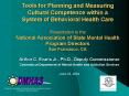Tools for Planning and Measuring Cultural Competence within a System of Behavioral Health Care Prese PowerPoint PPT Presentation