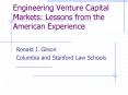 Engineering Venture Capital Markets: Lessons from the American Experience PowerPoint PPT Presentation