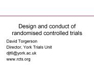 Design and conduct of randomised controlled trials