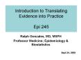 Introduction to Translating Evidence into Practice Epi 245 PowerPoint PPT Presentation