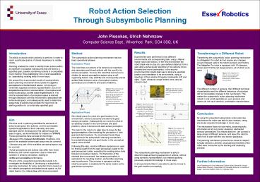 John Pissokas, Ulrich Nehmzow