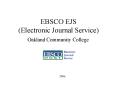 EBSCO EJS Electronic Journal Service PowerPoint PPT Presentation