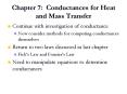 Chapter 7: Conductances for Heat and Mass Transfer PowerPoint PPT Presentation