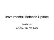 Instrumental Methods Update