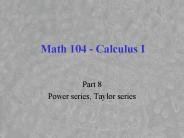 Math 104 - Calculus I