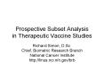 Prospective Subset Analysis in Therapeutic Vaccine Studies PowerPoint PPT Presentation