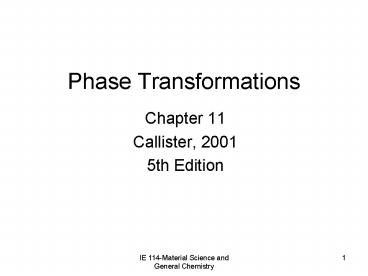 Phase Transformations