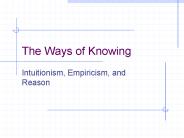 The Ways of Knowing