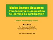Moving between discourses: from learning-as-acquisition to learning-as-participation