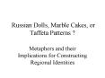 Russian Dolls, Marble Cakes, or Taffeta Patterns ? PowerPoint PPT Presentation