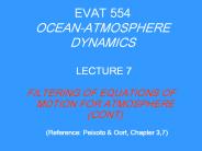 EVAT 554 OCEAN-ATMOSPHERE DYNAMICS