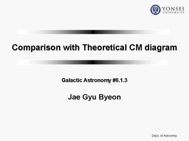 Comparison with Theoretical CM diagram