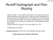 Runoff Hydrograph and Flow Routing
