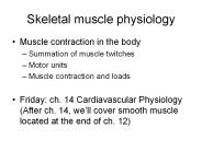 Skeletal muscle physiology