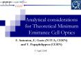 Analytical considerations for Theoretical Minimum Emittance Cell Optics PowerPoint PPT Presentation