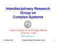 Interdisciplinary Research Group on Complex Systems PowerPoint PPT Presentation
